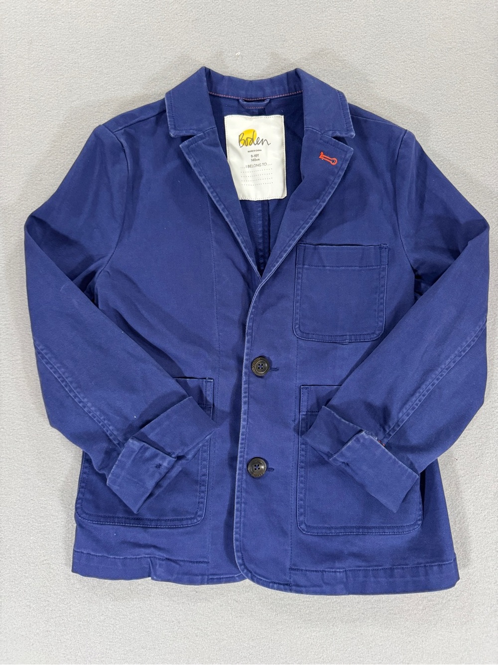 Boden Kids Boys Blue Cotton Blazer Jacket Size 9-10Y 140cm Casual School Coat